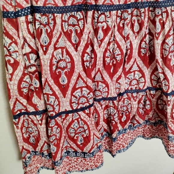 Tuckernuck Ash & Eden Red Olga Mini Lace Dress Cotton Tiered sz L - Picture 4 of 9